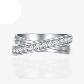 Office CZ Cross Simple 925 Sterling Silver Ring